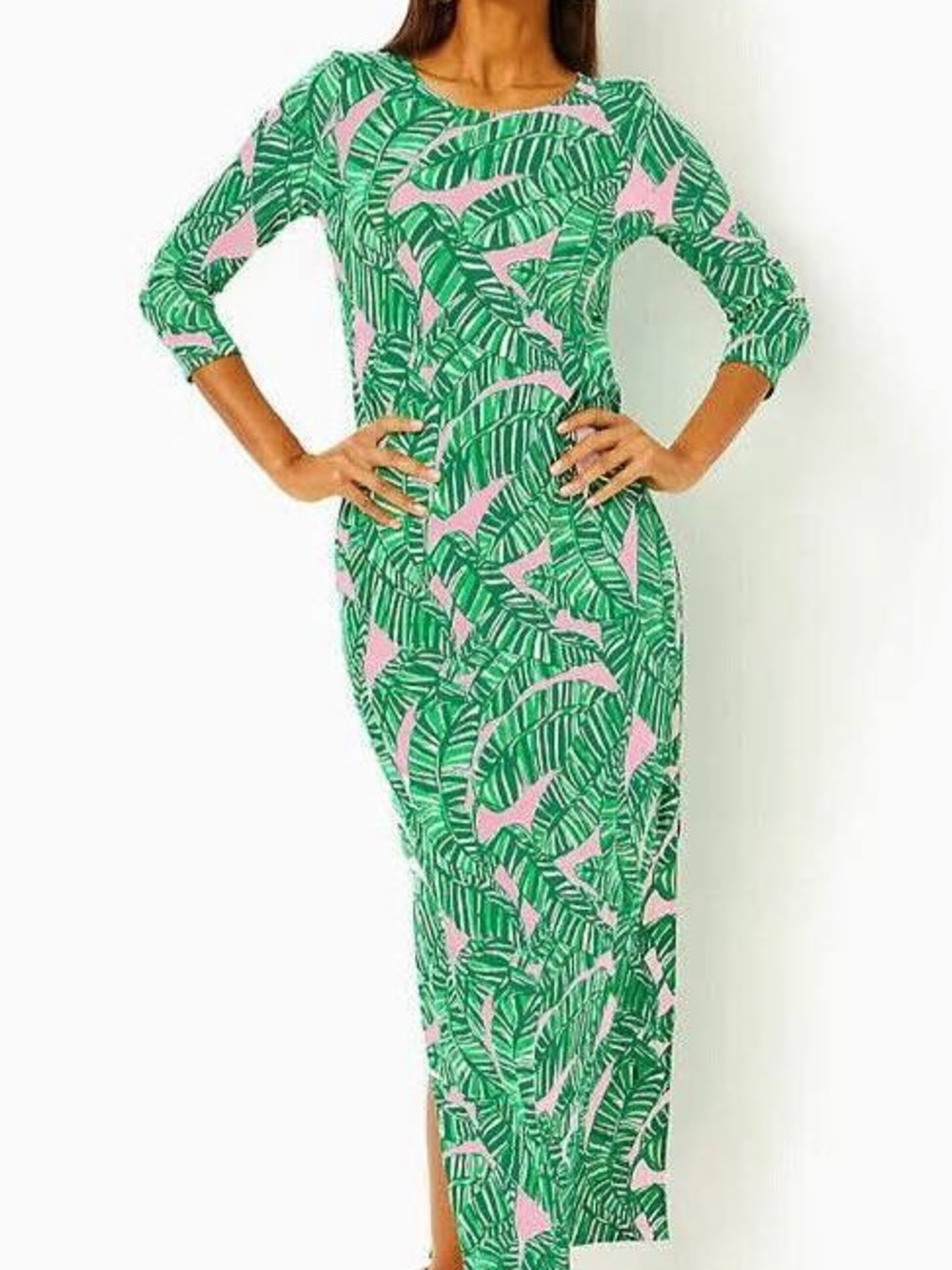 EUC Lilly Pulitzer Morgann Maxi Dress Conch Shell Pink Let's Go, S Small.